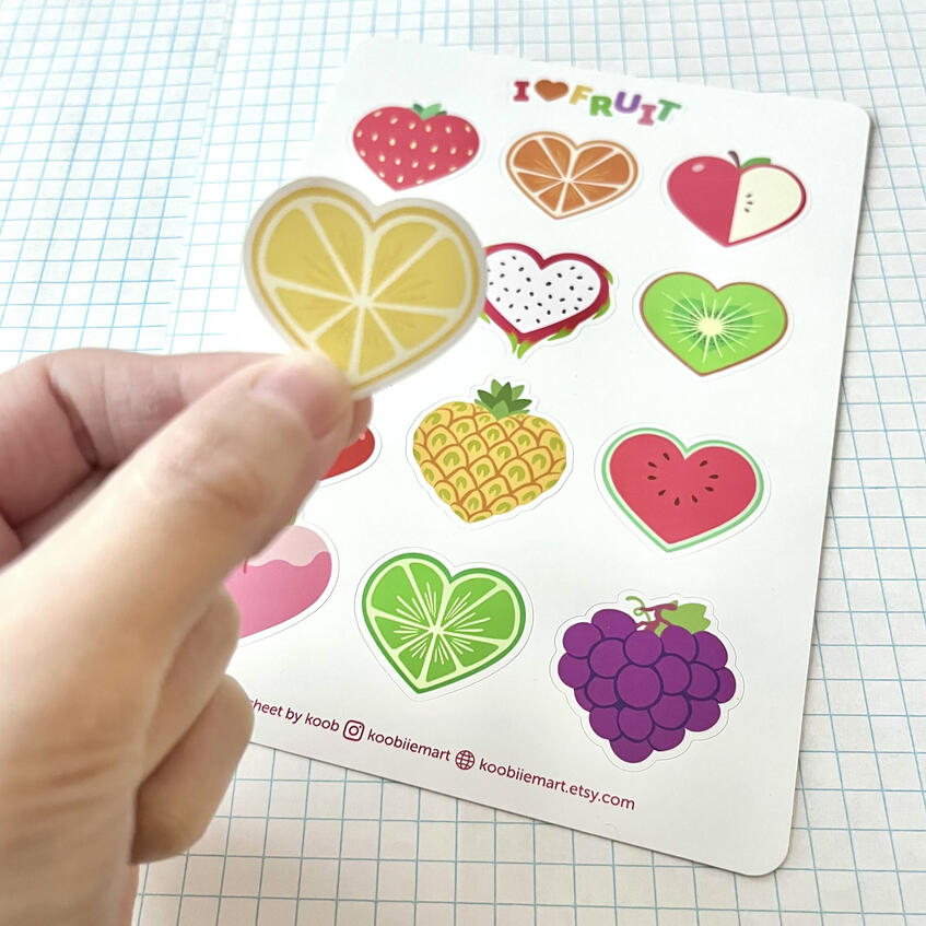 I LOVE FRUIT sticker sheet